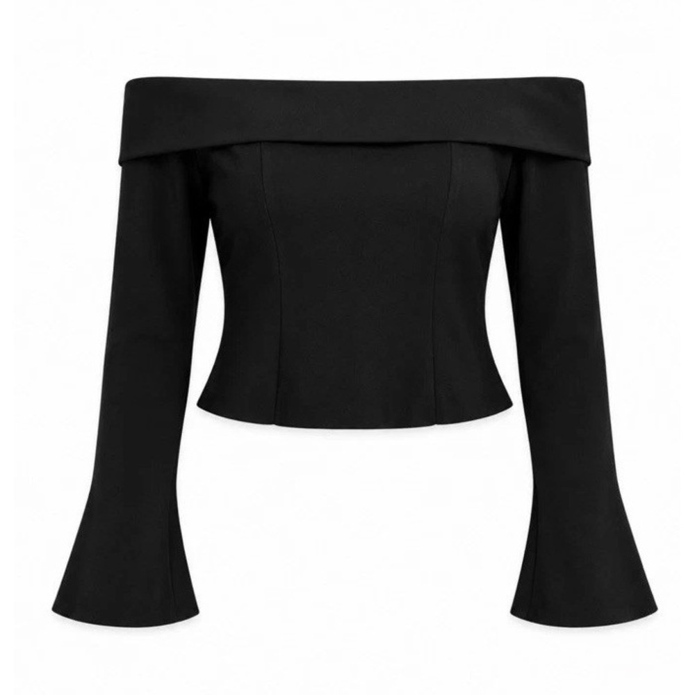 NWT Babyboo Geneva Off Shoulder Long Sleeve Top Black Size Medium